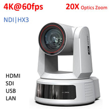 Load image into Gallery viewer, 4K@60fps UHD PTZ Camera, 20X optical Zoom,1/1.8-inch 8.42MP sensor,HDMI, SDI, USB, LAN output, support AI Dynamic Tracking, support PoE+ and NDI HX3