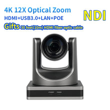 Load image into Gallery viewer, 4K Camera Conference Camera PTZ Video 12x Zoom HDMI USB3.0 IP Live Streaming Camera For Youtube Obs Business Events Teacking