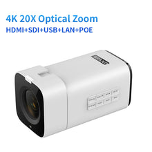 Load image into Gallery viewer, Box Camera 4K 60fps 12X/20X zoom HDMI SDI USB NDI built-in microphone TOF focus for live streaming video conference