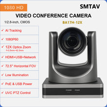 Load image into Gallery viewer, SMTAV 12X Optical Zoom PTZ Camera 1080P with USB 3.0 HDMI Outputs POE Live Streaming Camera for Broadcast Conference Events