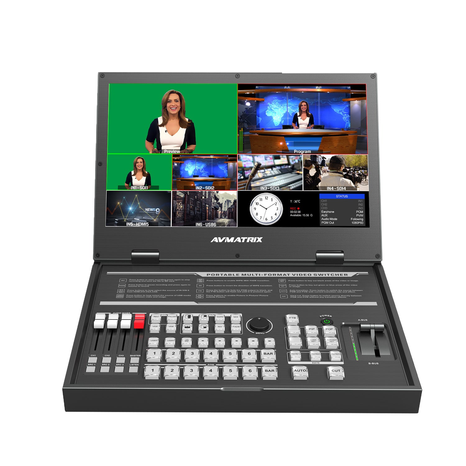 SMTAV 1080p60 Live Video Switcher Support NDI|HX2 Up to 8 channels