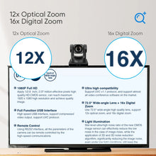 Load image into Gallery viewer, SMTAV 12X/20X Optical Zoom PTZ POE Camera 1080P with USB 3.0 Outputs  Live Streaming Camera  for Broadcast Conference Events