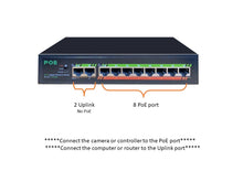 Load image into Gallery viewer, PoE Switch,10-Port 10/100/1000Mbps Unmanaged PoE Switch (8-Port PoE)