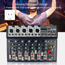 Load image into Gallery viewer, Professional Mixer,7-Channel Mixer Reverb Effect USB Interface Professional Mixer