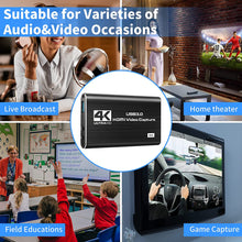 Load image into Gallery viewer, Accessories, Capture Card, 4K Video Capture Card USB 3.0 1080P 60fps HDMI Audio Video Capture Device Portable Video Converter