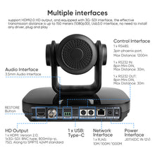 Lade das Bild in den Galerie-Viewer, AI Auto Tracking PTZ-Kamera, 4KP60 UHD-Kamera, 20-facher optischer Zoom, unterstützt NDI|HX2, unterstützt PoE