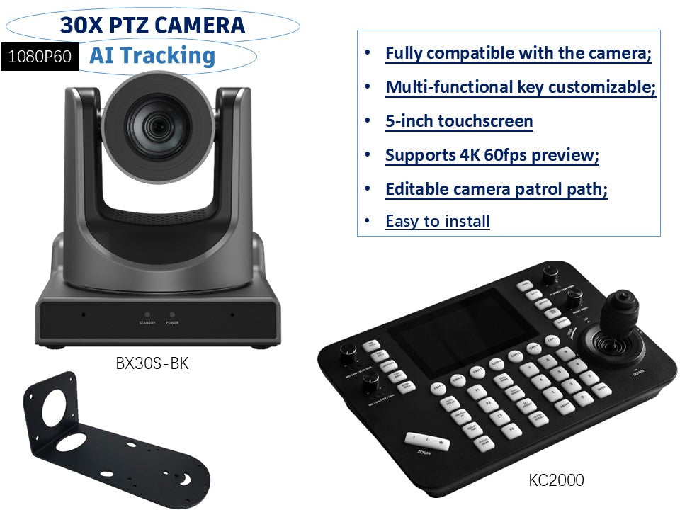 Promotion Bundle, 1x SMTAV 30X AI Tracking PTZ Camera + 1x SMTAV Camera Super Controller