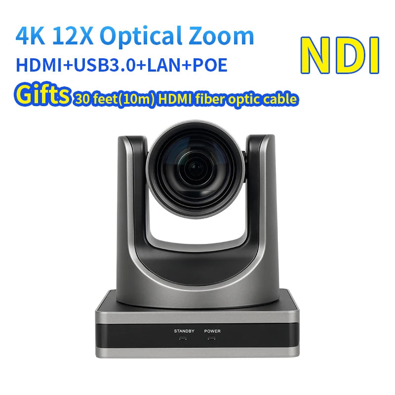 4K Camera Conference Camera PTZ Video 12x Zoom HDMI IP Live Str
