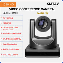 Load image into Gallery viewer, SMTAV 20X Optical Zoom PTZ Camera 1080P with USB 3.0 HDMI Outputs POE Live Streaming Camera
