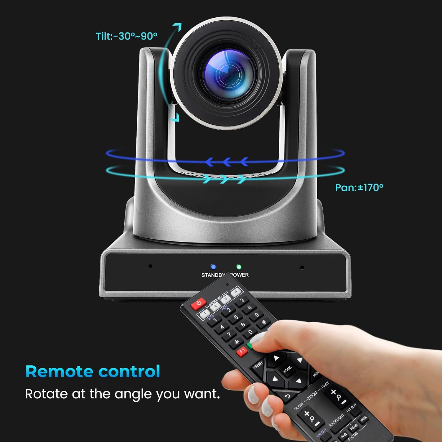 SMTAV AI Auto Tracking PTZ Camera - 20X Optical + 16X Digital Zoom, Hi
