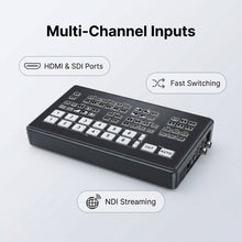 Lade das Bild in den Galerie-Viewer, SMTAV CK630 6-Channel HD-SDI &amp; HDMI Live Video Switcher | Type-C Capture, PTZ Control &amp; Chroma Key for OBS/vMix
