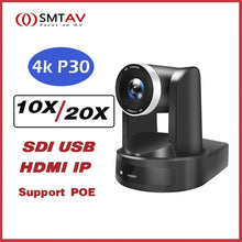 Load image into Gallery viewer, SMTAV 1080P 4K SDI PTZ Camera 10X 12X 20X Zoom HDMI IP Live Streaming Camera Support POE Conference Camera for Church Meeting
