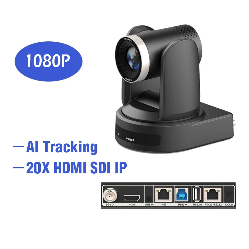 SMTAV AI Tracking 4K NDI 10X/20X Conference Camera SDI USB PTZ Camera HDMI IP Live Streaming Support POE for Church Meeting
