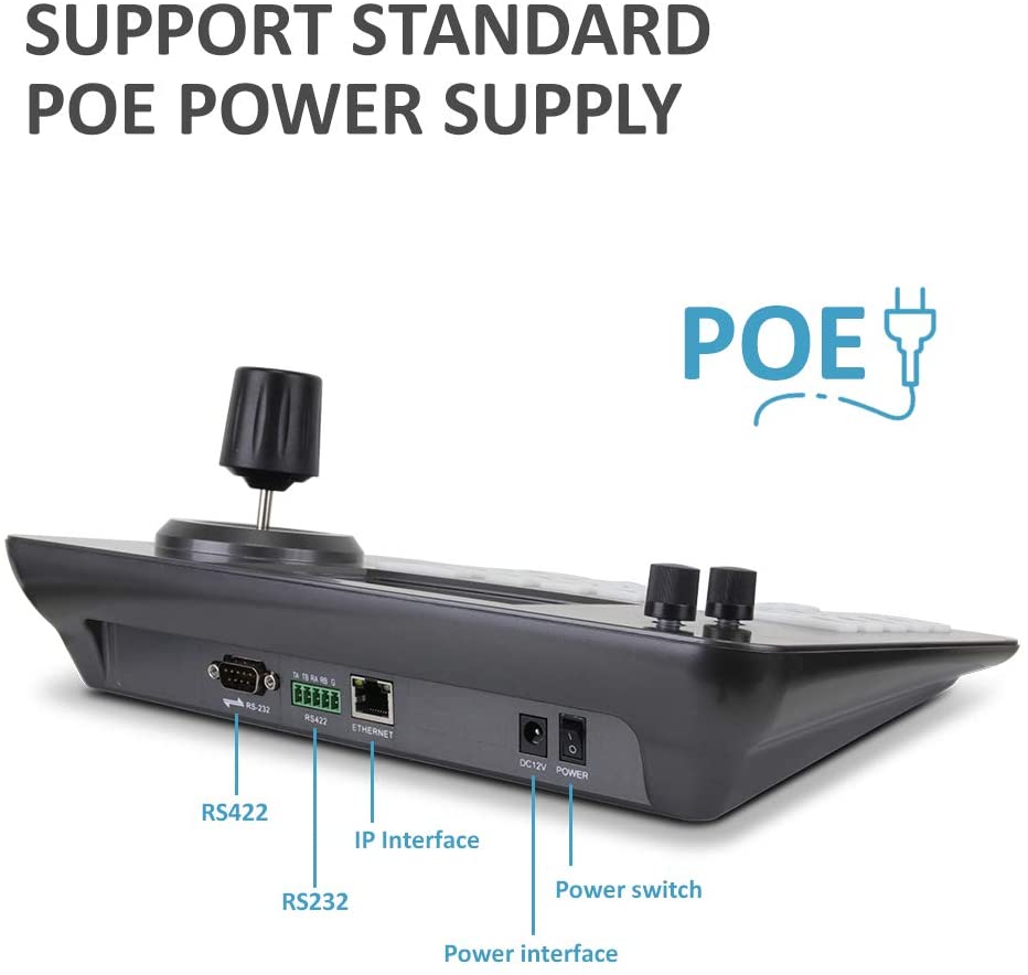 4d Joystick Network Ptz Controller Support Poe Ptz Cameras Ip Keyboard  Controller Us Plug