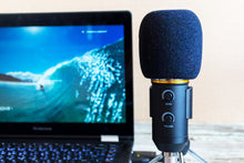 Load image into Gallery viewer, Condenser Microphone For Computer Studio Profesionales 3.5mm Wired Stand USB Mic For Camera
