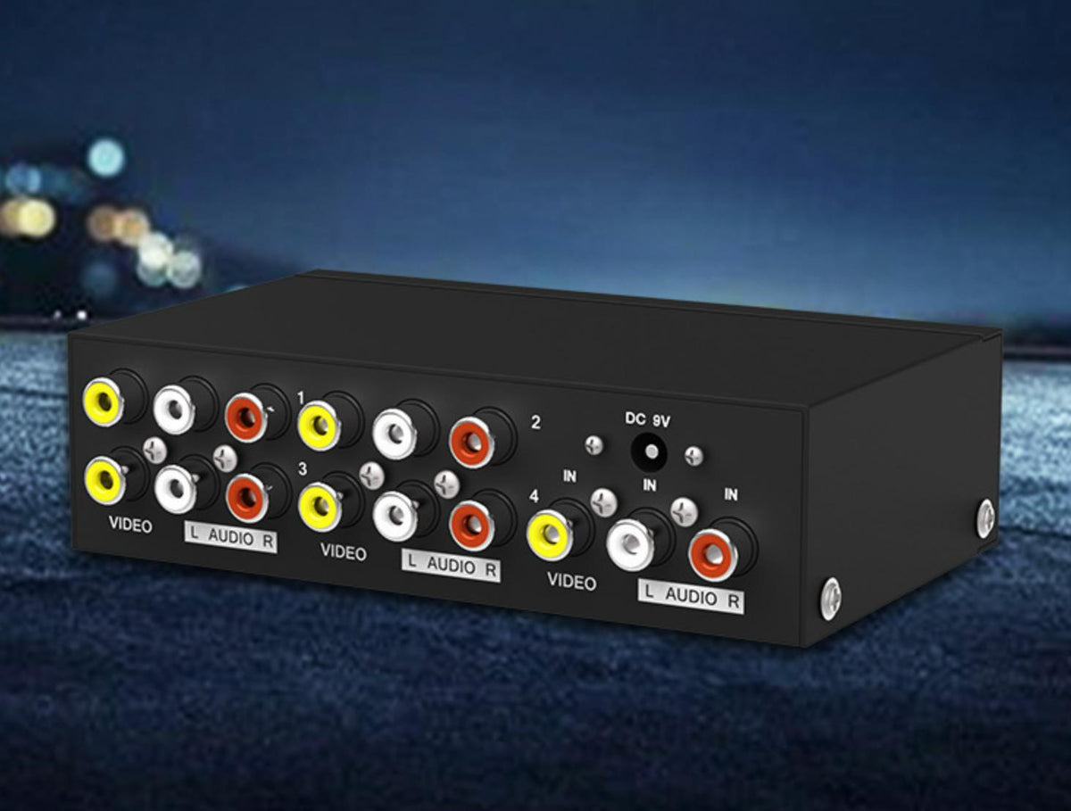 Accessories,1-in 4-out AV audio and video splitter