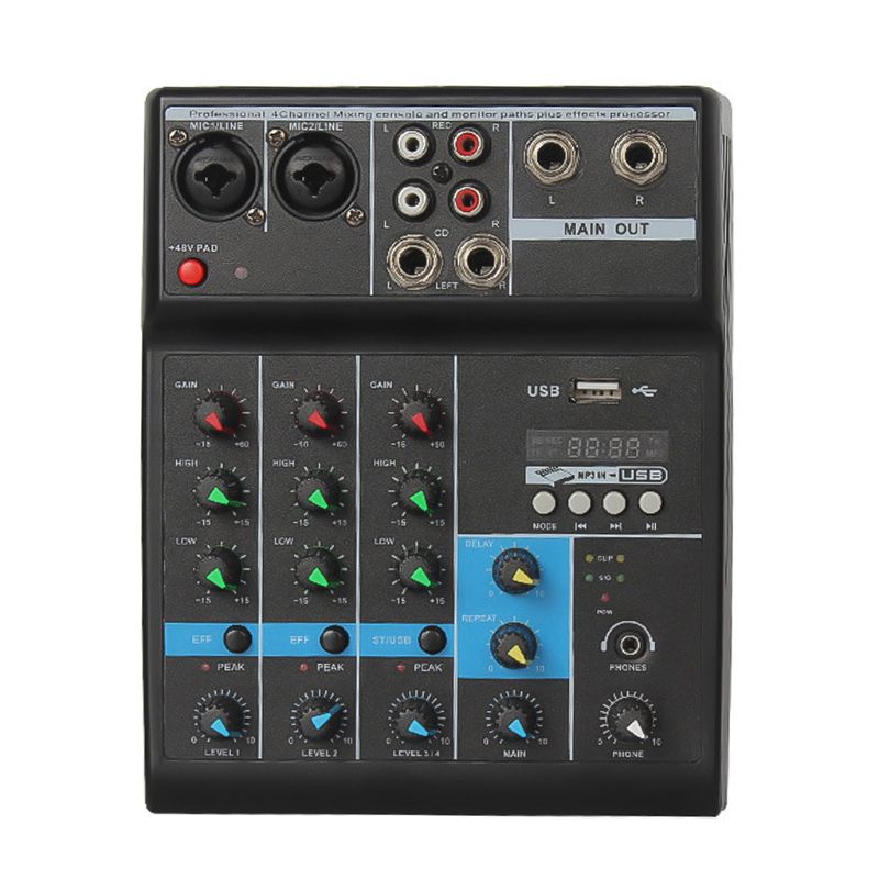 Professional Mixer 4 Channels Bluetooth Sound Mixing Console