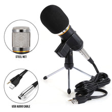 Load image into Gallery viewer, Condenser Microphone For Computer Studio Profesionales 3.5mm Wired Stand USB Mic For Camera
