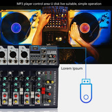 Load image into Gallery viewer, Professional Mixer,7-Channel Mixer Reverb Effect USB Interface Professional Mixer
