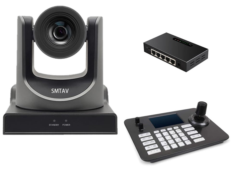 Live Solution Kit, One 20X Optical Zoom NDI Camera and One Joystick controller and One PoE Switch