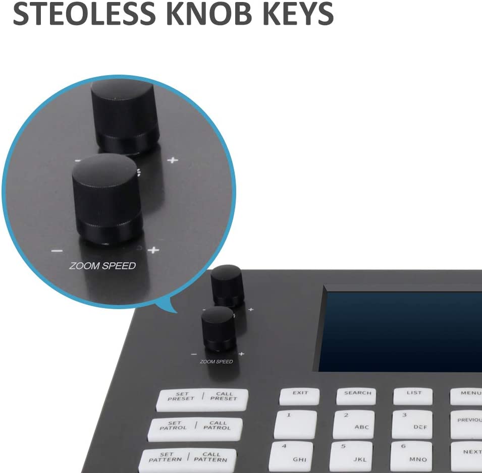 Contrôleur PTZ Tenveo KB200PRO Avec écran LCD 5 Pouces - Joystick 4D Pour Caméras IP - Compatible VISCA/PELCO